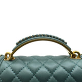 シャネル CHANEL ボーイシャネルトップハンドルショルダーバッグ A94805 グリーン ゴールド金具 ラムスキン レディース ショルダーバッグ