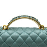 シャネル CHANEL ボーイシャネルトップハンドルショルダーバッグ A94805 グリーン ゴールド金具 ラムスキン レディース ショルダーバッグ