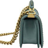シャネル CHANEL ボーイシャネルトップハンドルショルダーバッグ A94805 グリーン ゴールド金具 ラムスキン レディース ショルダーバッグ
