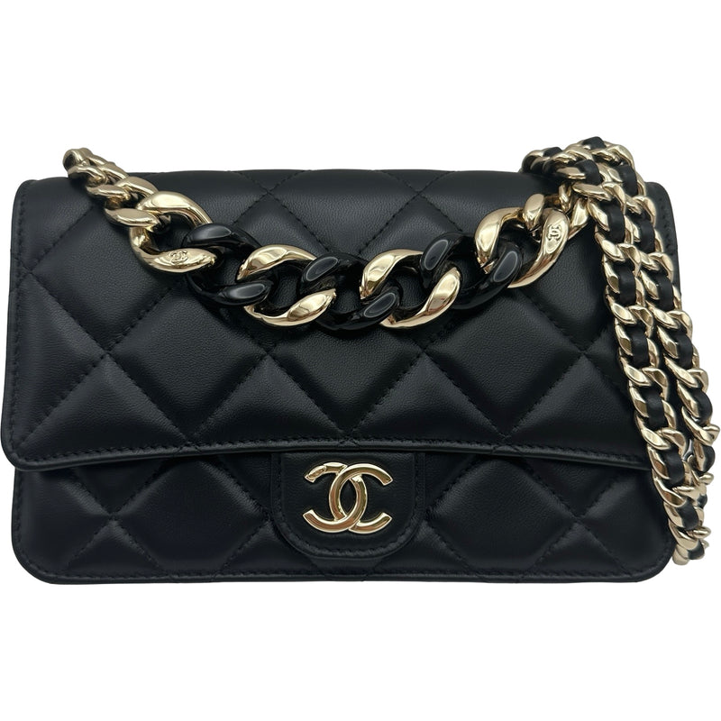 シャネル CHANEL マトラッセ2WAYチェーンウォレット AP2377 ブラック