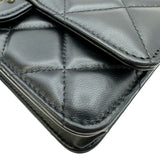 シャネル CHANEL マトラッセ2WAYチェーンウォレット AP2377 ブラック ゴールド金具 ラムスキン レディース ショルダーバッグ