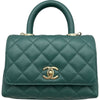 シャネル CHANEL ココハンドルXXS AS2215 グリーン ゴールド金具 キャビアスキン レディース ショルダーバッグ
