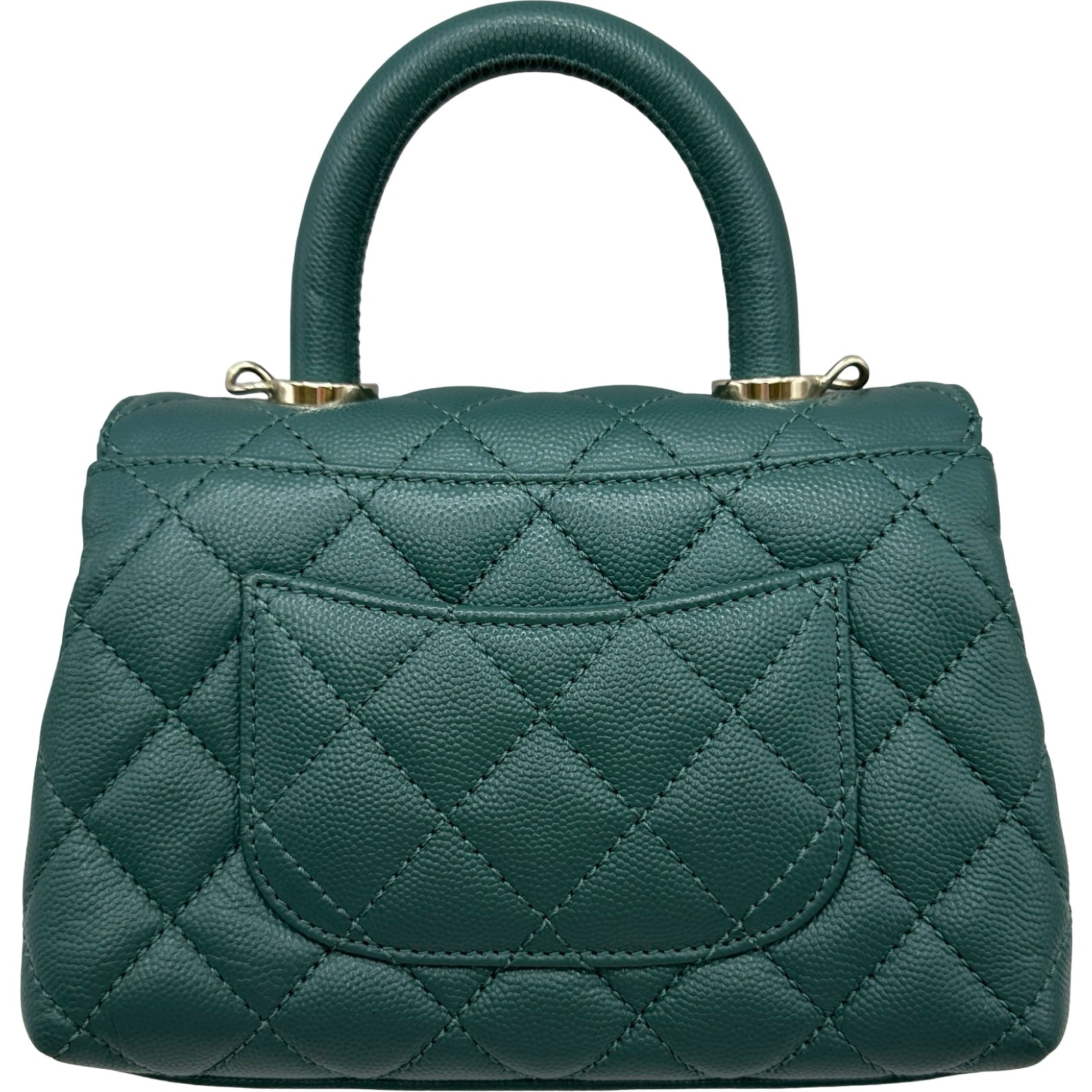 シャネル CHANEL ココハンドルXXS AS2215 グリーン ゴールド金具