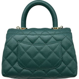 シャネル CHANEL ココハンドルXXS AS2215 グリーン ゴールド金具 キャビアスキン レディース ショルダーバッグ