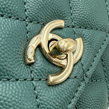 シャネル CHANEL ココハンドルXXS AS2215 グリーン ゴールド金具 キャビアスキン レディース ショルダーバッグ