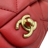 シャネル CHANEL マトラッセ2WAYチェーンショルダー 28番台 レッド ゴールド金具 ラムスキン レディース ショルダーバッグ