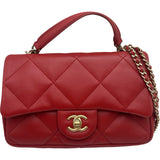 シャネル CHANEL マトラッセ2WAYチェーンショルダー 28番台 レッド ゴールド金具 ラムスキン レディース ショルダーバッグ
