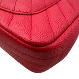 シャネル CHANEL ミニマトラッセ20 Vステッチ A69900 25番台 レッド シルバー金具 キャビアスキン レディース ショルダーバッグ