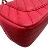 シャネル CHANEL ミニマトラッセ20 Vステッチ A69900 25番台 レッド シルバー金具 キャビアスキン レディース ショルダーバッグ
