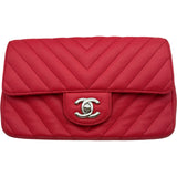 シャネル CHANEL ミニマトラッセ20 Vステッチ A69900 25番台 レッド シルバー金具 キャビアスキン レディース ショルダーバッグ