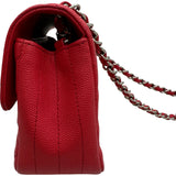シャネル CHANEL ミニマトラッセ20 Vステッチ A69900 25番台 レッド シルバー金具 キャビアスキン レディース ショルダーバッグ