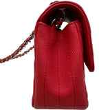 シャネル CHANEL ミニマトラッセ20 Vステッチ A69900 25番台 レッド シルバー金具 キャビアスキン レディース ショルダーバッグ