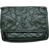 サンローラン SAINT LAURENT ニキベイビー 533037 グリーン レザー レディース ショルダーバッグ