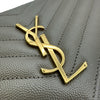 サンローラン SAINT LAURENT カサンドラクラシックチェーンウォレット 377828 グレー ゴールド金具 レザー レディース ショルダーバッグ