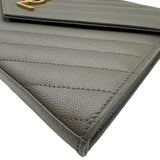 サンローラン SAINT LAURENT カサンドラクラシックチェーンウォレット 377828 グレー ゴールド金具 レザー レディース ショルダーバッグ