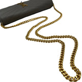 サンローラン SAINT LAURENT カサンドラクラシックチェーンウォレット 377828 グレー ゴールド金具 レザー レディース ショルダーバッグ