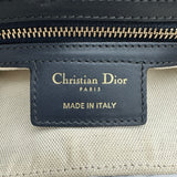 クリスチャン・ディオール Christian Dior オブリークサドルバッグ ネイビー ゴールド金具 キャンバス レディース ショルダーバッグ