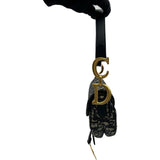 クリスチャン・ディオール Christian Dior オブリークサドルバッグ ネイビー ゴールド金具 キャンバス レディース ショルダーバッグ