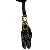 クリスチャン・ディオール Christian Dior オブリークサドルバッグ ネイビー ゴールド金具 キャンバス レディース ショルダーバッグ