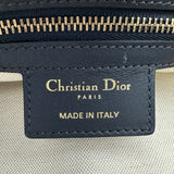 クリスチャン・ディオール Christian Dior オブリークサドルバッグ ネイビー ゴールド金具 キャンバス レディース ショルダーバッグ