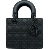 クリスチャン・ディオール Christian Dior レディディオールスモール ソーブラック カナージュ/レザー レディース ショルダーバッグ