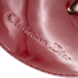 クリスチャン・ディオール Christian Dior レディディオールミディアム レッド シルバー金具 カナージュパテント レディース ショルダーバッグ