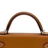 エルメス HERMES ミニケリー2 G刻印 ゴールド シルバー金具 エプソン レディース ハンドバッグ