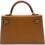 エルメス HERMES ミニケリー2 G刻印 ゴールド シルバー金具 エプソン レディース ハンドバッグ
