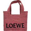 ロエベ LOEWE フォントトートミニ ALF1V46XO1 ピンク ラフィア レディース ショルダーバッグ
