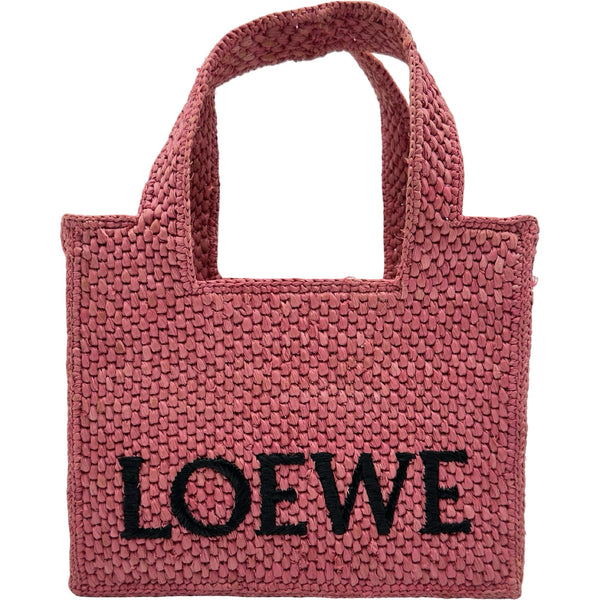 ロエベ LOEWE フォントトートミニ ALF1V46XO1 ピンク ラフィア