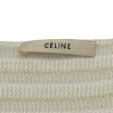 セリーヌ CELINE ボーダーカッティングニットセーター クリーム レーヨン レディース セーター