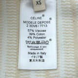 セリーヌ CELINE ボーダーカッティングニットセーター クリーム レーヨン レディース セーター