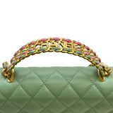 シャネル CHANEL マトラッセトップハンドルチェーンウォレット ライトグリーン シャイニーカーフ レディース ウォレットチェーン