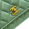 シャネル CHANEL マトラッセトップハンドルチェーンウォレット ライトグリーン シャイニーカーフ レディース ウォレットチェーン