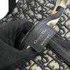 クリスチャン・ディオール Christian Dior オブリークサドルバッグ ネイビー ゴールド金具 キャンバス レディース ショルダーバッグ