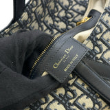 クリスチャン・ディオール Christian Dior オブリークサドルバッグ ネイビー ゴールド金具 キャンバス レディース ショルダーバッグ