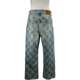ルイ・ヴィトン LOUIS VUITTON ダミエスケートデニムパンツ HRD48W ブルー デニム メンズ デニムパンツ