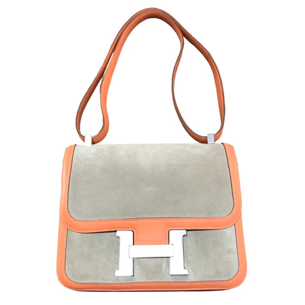 エルメス HERMES コンスタンス3 ベージュ・オレンジ　シルバー金具 スイフト・ドブリス レディース ショルダーバッグ
