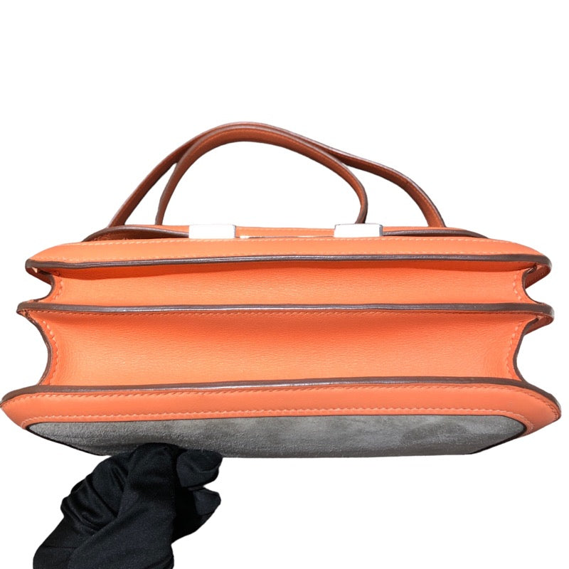 エルメス HERMES コンスタンス3 ベージュ・オレンジ　シルバー金具 スイフト・ドブリス レディース ショルダーバッグ