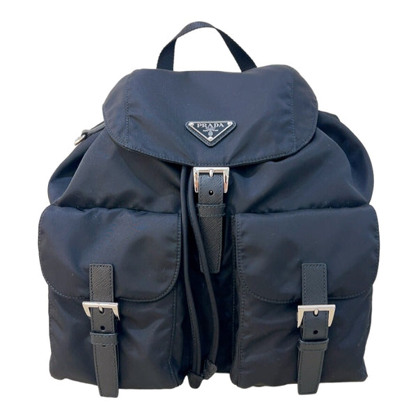 プラダ PRADA ミディアム Re-Nylon バックパック 1BZ811 ブラック シルバー金具 ナイロン/サフィアーノ レディース リ |  中古ブランドリユースショップ OKURA(おお蔵)