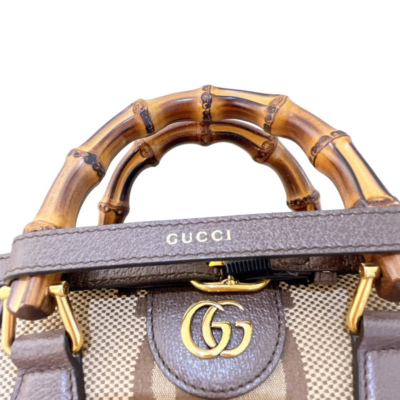 グッチ GUCCI ダイアナミニトートバッグ 655661 ブラウン ゴールド金具 GGキャンバス ジャンボGG レディース ハンドバッグ