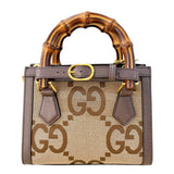 グッチ GUCCI ダイアナミニトートバッグ 655661 ブラウン ゴールド金具 GGキャンバス ジャンボGG レディース ハンドバッグ