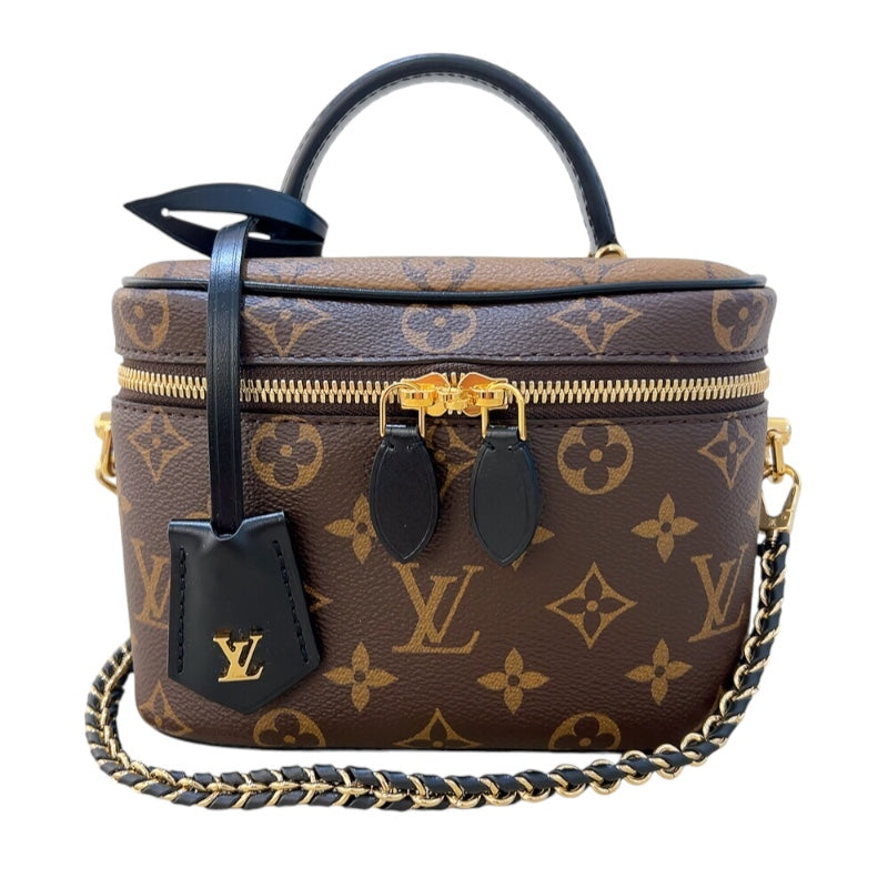 ルイ・ヴィトン LOUIS VUITTON ヴァニティNV PM M45165 ブラウン　ゴールド金具 モノグラム リバース レディース ハンドバッグ