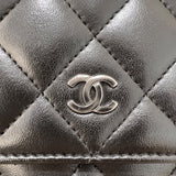 シャネル CHANEL マトラッセ チェーンウォレット A33814 ブラック　シルバー金具 ラムスキン レディース ショルダーバッグ