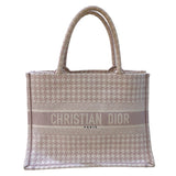 クリスチャン・ディオール Christian Dior ブックトート ミディアム ホワイト ピンク キャンバス レディース トートバッグ