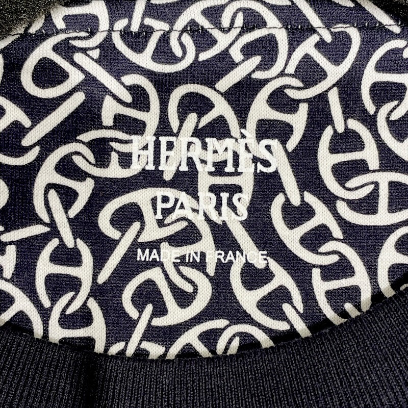 エルメス HERMES シェーヌダンクル柄Tシャツワンピース ネイビー コットン レディース ワンピース