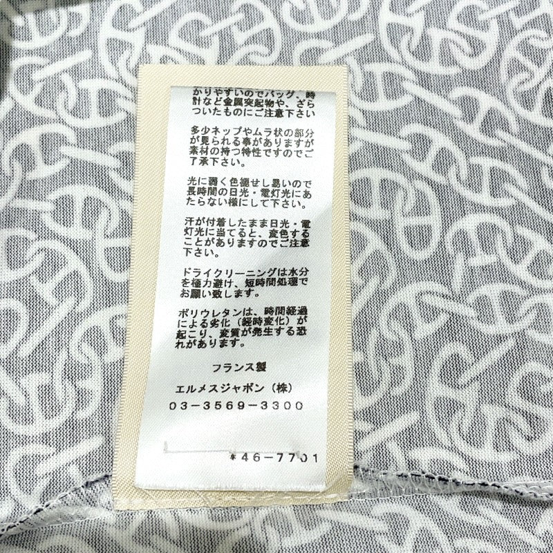 エルメス HERMES シェーヌダンクル柄Tシャツワンピース ネイビー コットン レディース ワンピース