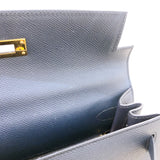 エルメス HERMES ケリー28 外縫い D刻（2019年製） ブルーインディゴ　ゴールド金具 エプソン レディース ハンドバッグ