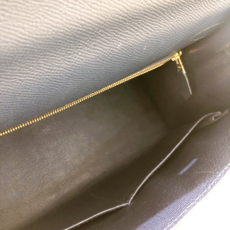 エルメス HERMES ケリー28 外縫い D刻（2019年製） ブルーインディゴ　ゴールド金具 エプソン レディース ハンドバッグ