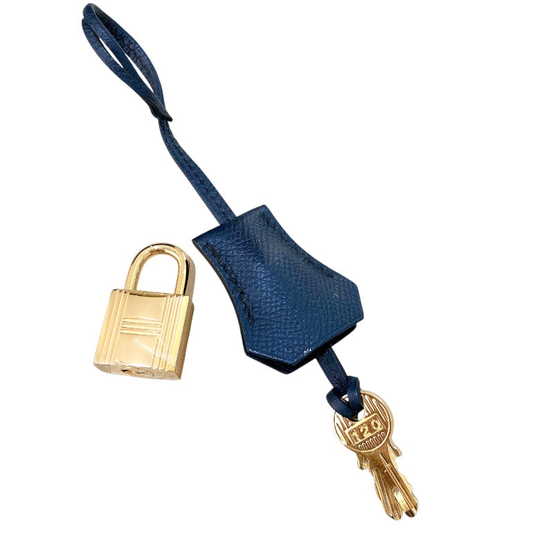 エルメス HERMES ケリー28 外縫い D刻（2019年製） ブルーインディゴ　ゴールド金具 エプソン レディース ハンドバッグ